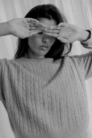 
                  
                    Donna cable knit top
                  
                