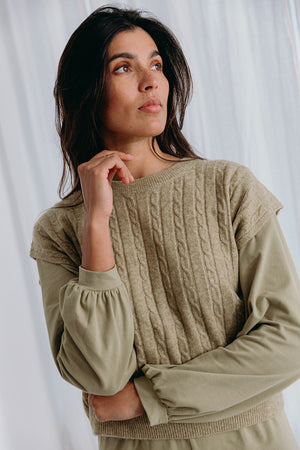 
                  
                    Donna cable knit top
                  
                