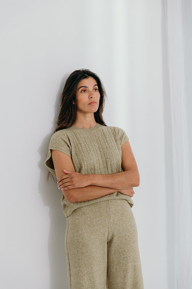 
                  
                    Donna cable knit top
                  
                