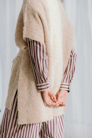 
                  
                    Dré bouclé knit wrapped jacket with belt
                  
                