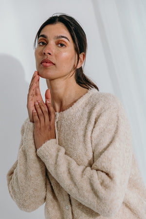 
                  
                    Dré bouclé knit cardigan
                  
                