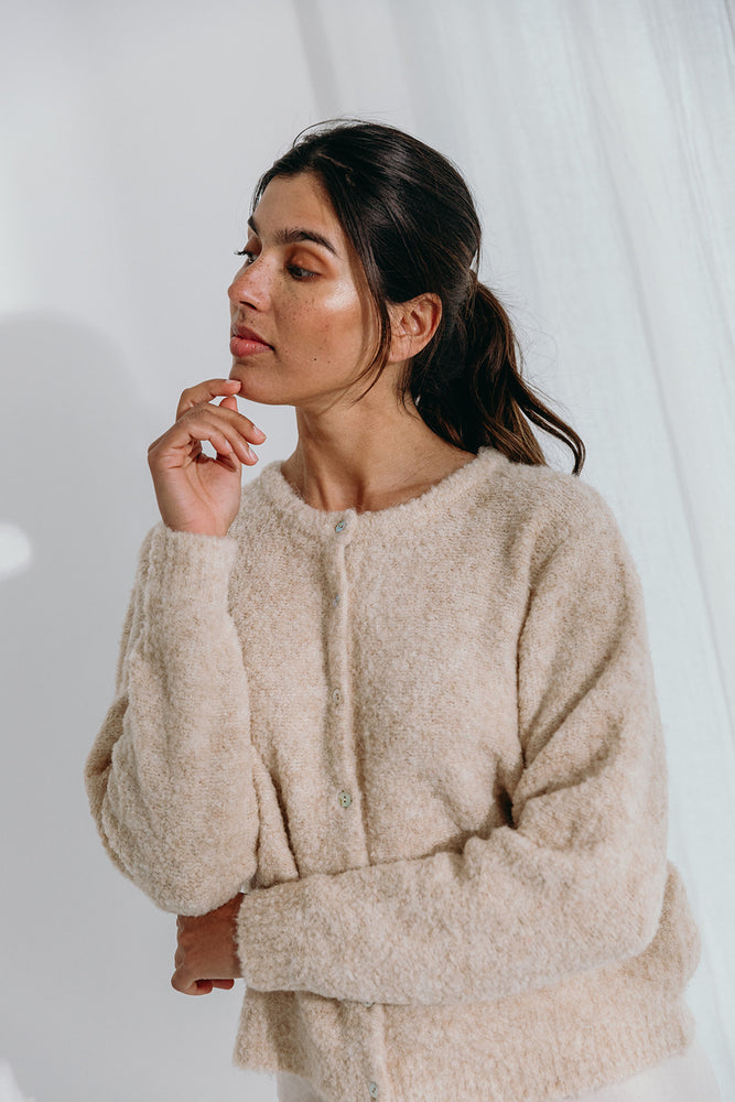 
                  
                    Dré bouclé knit cardigan
                  
                