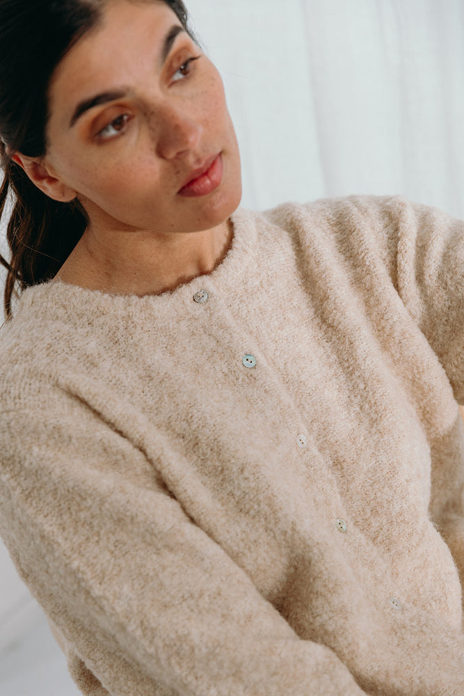 
                  
                    Dré bouclé knit cardigan
                  
                