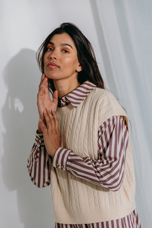 
                  
                    Donna cable knit top
                  
                