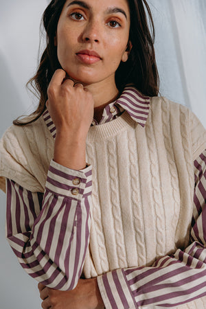 
                  
                    Donna cable knit top
                  
                