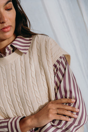 
                  
                    Donna cable knit top
                  
                