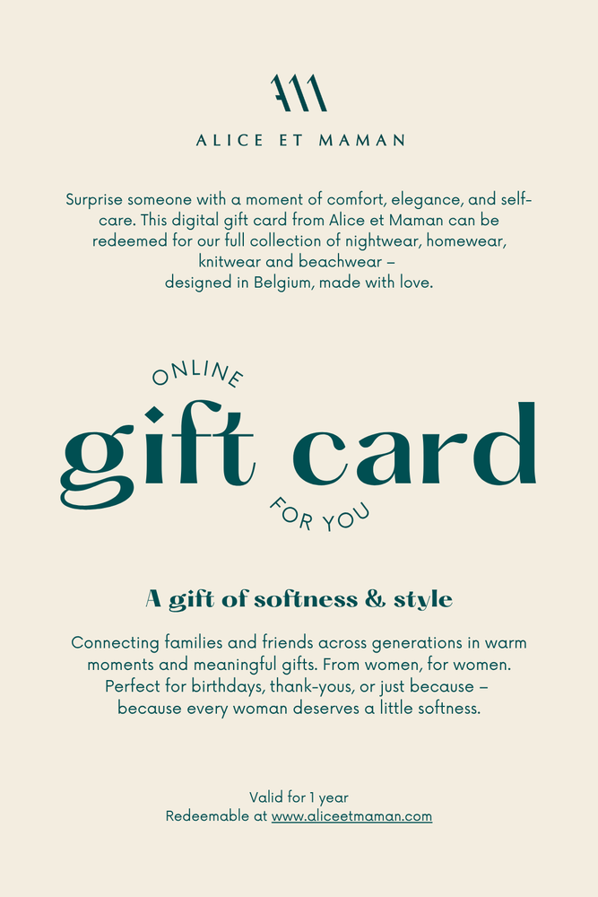 Online Gift Card Alice et Maman